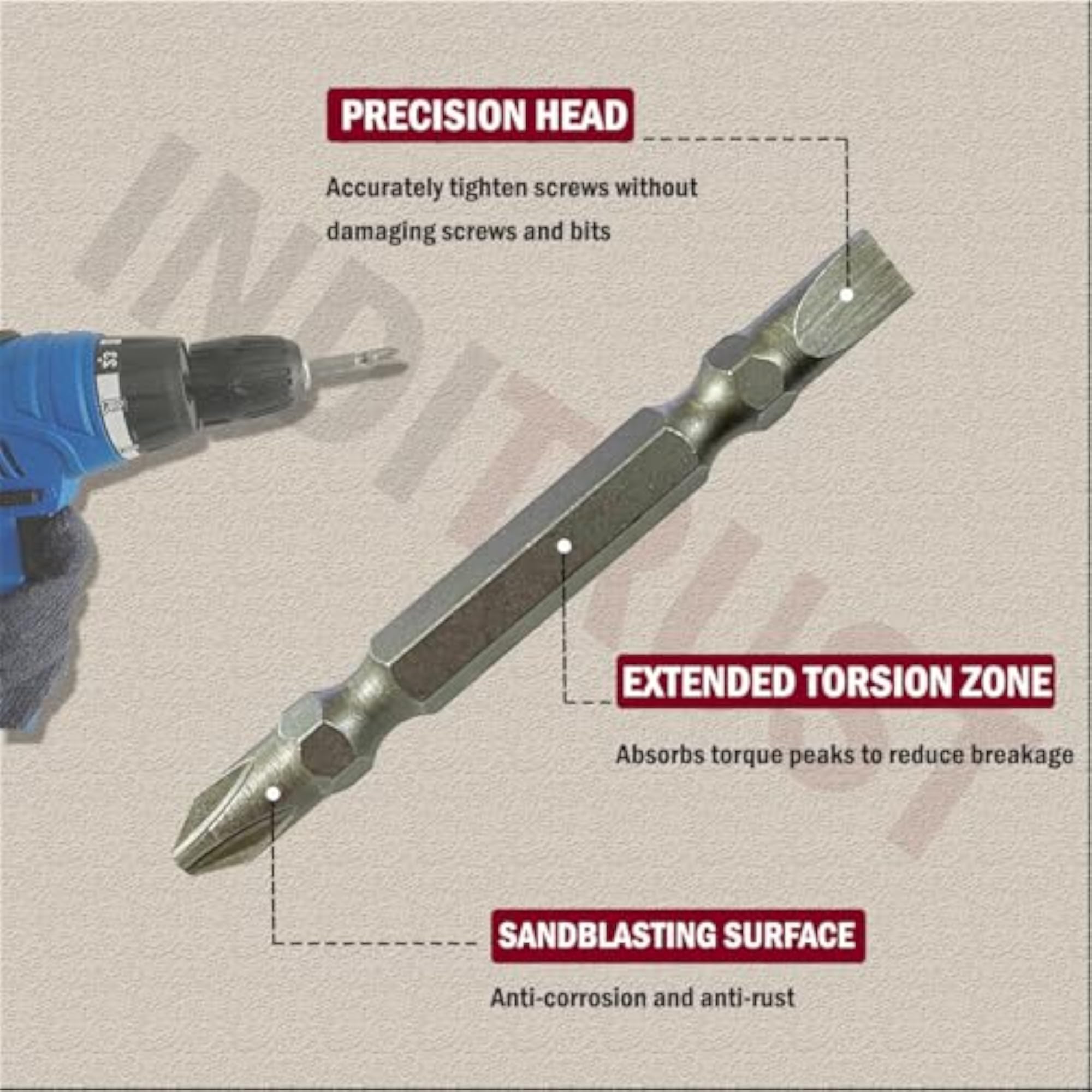 PH2 Bits Screwdriver Plus and Minus Bit, 10 BITS
